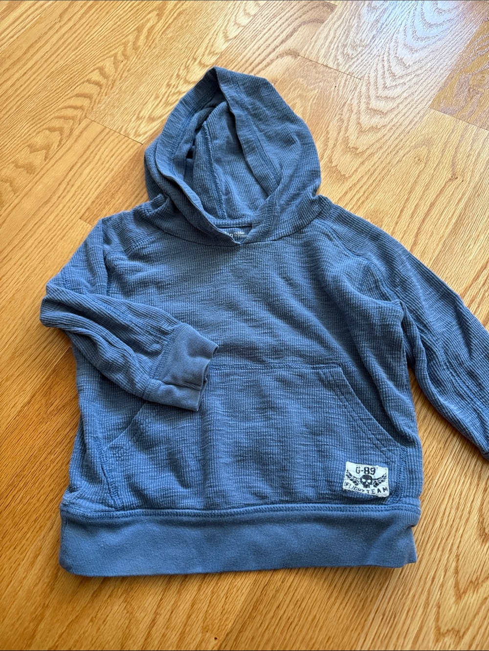 GAP Blue Kids Hooded Waffle Pullover